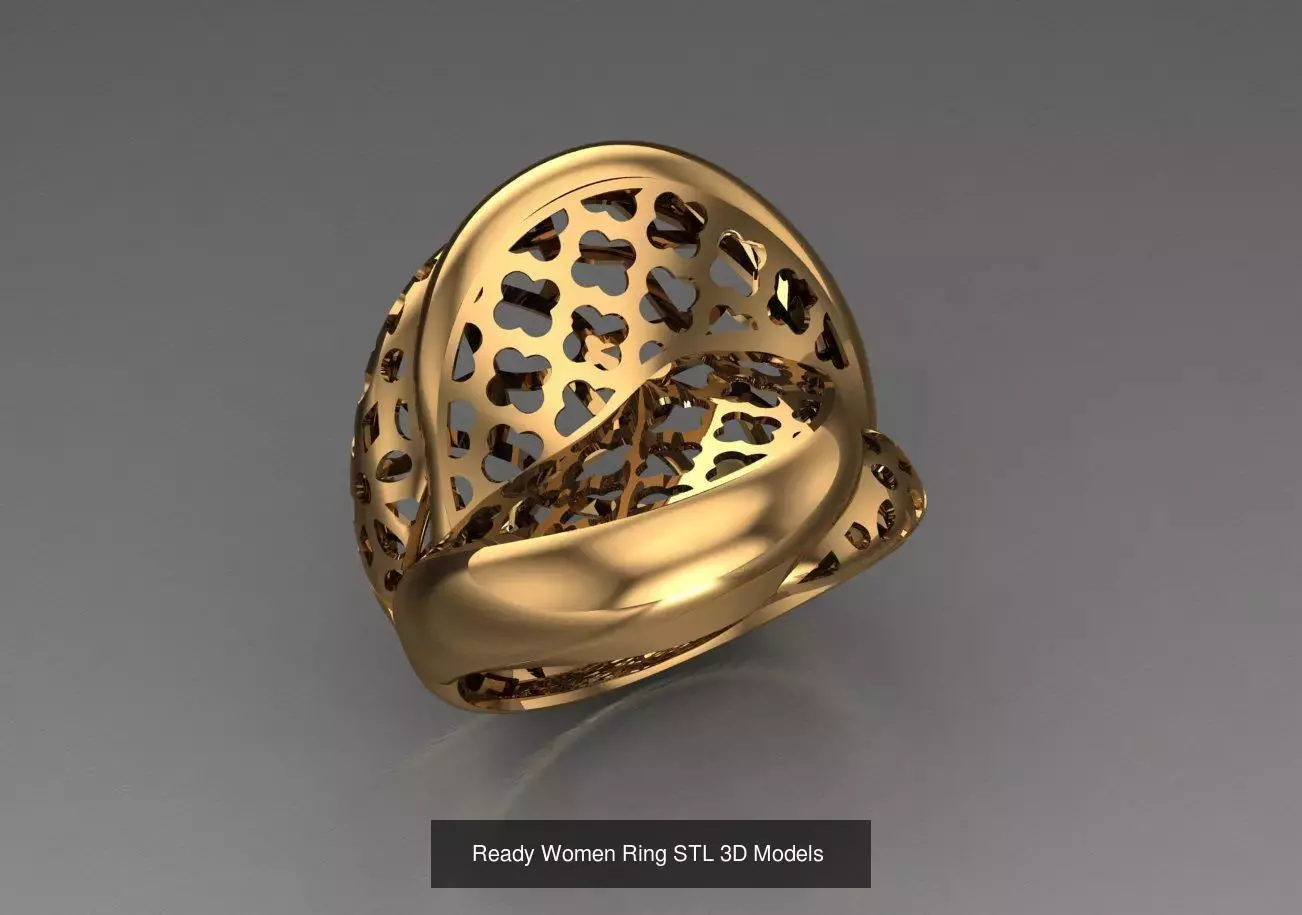 Women Gold Ring Models 100pcs 3D Model Collection_55