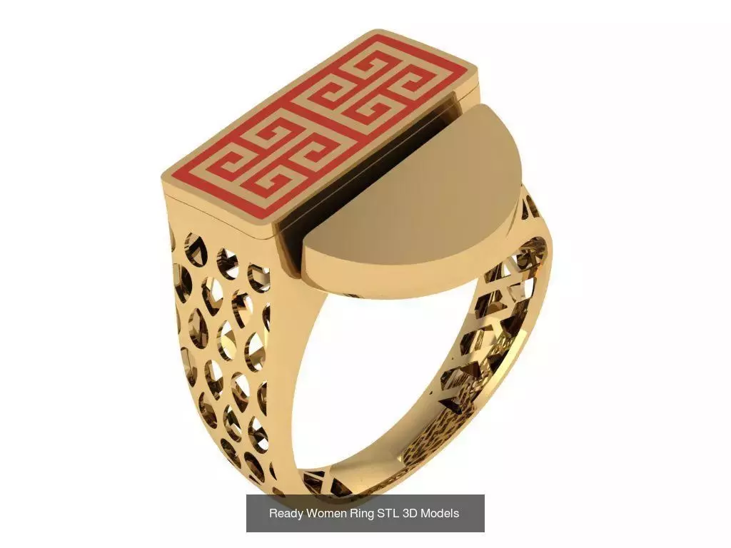 Women Gold Ring Models 100pcs 3D Model Collection_28