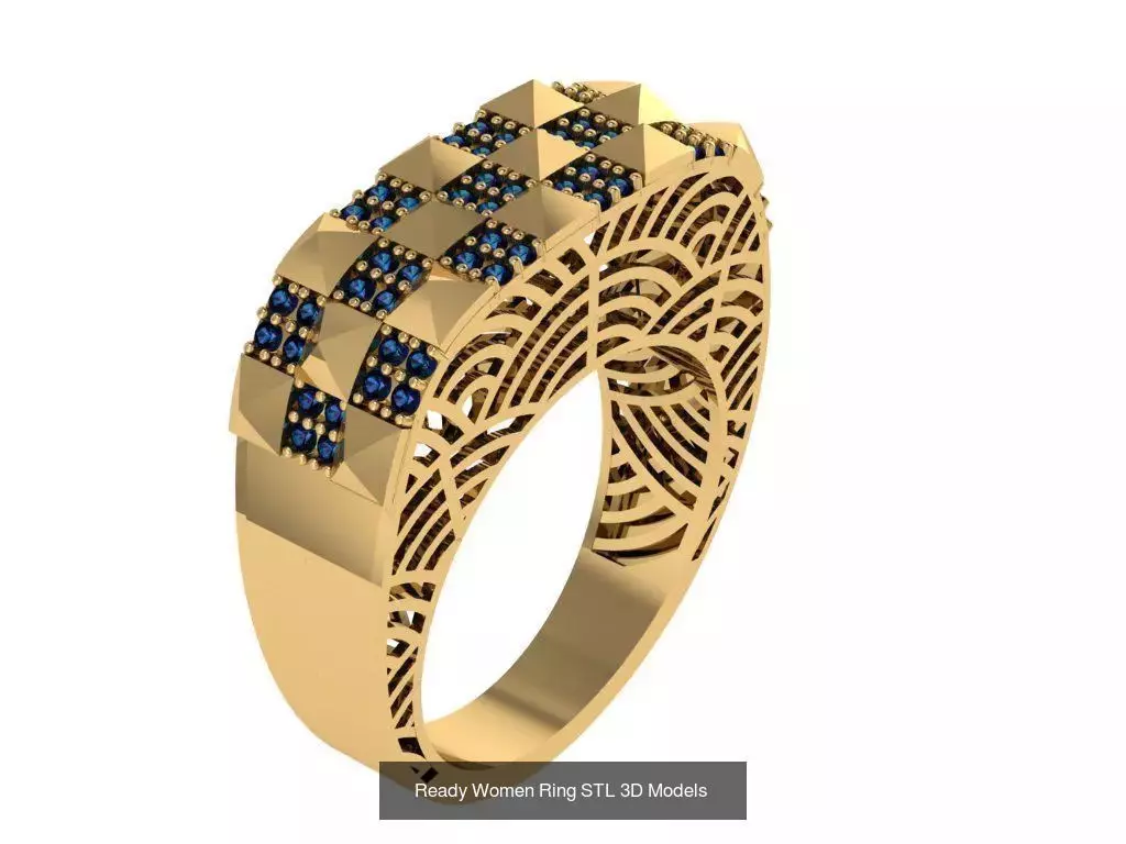 Women Gold Ring Models 100pcs 3D Model Collection_107