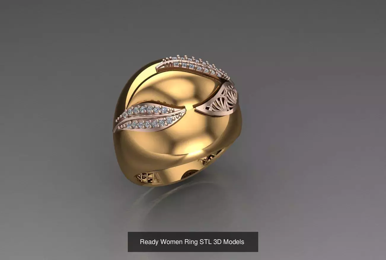 Women Gold Ring Models 100pcs 3D Model Collection_57