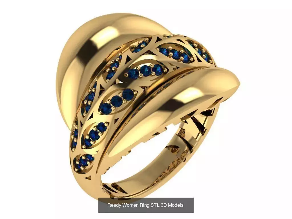 Women Gold Ring Models 100pcs 3D Model Collection_80