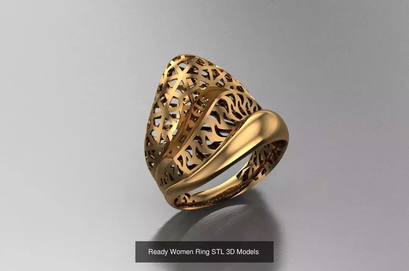 Women Gold Ring Models 100pcs 3D Model Collection_65