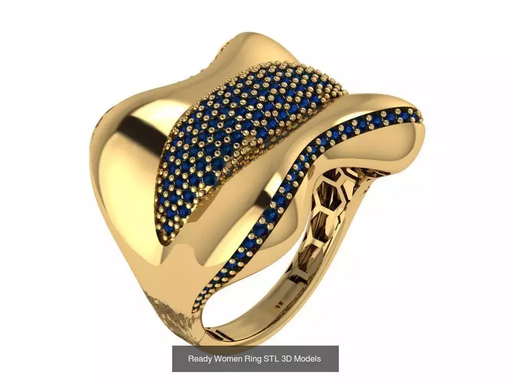 Women Gold Ring Models 100pcs 3D Model Collection_77