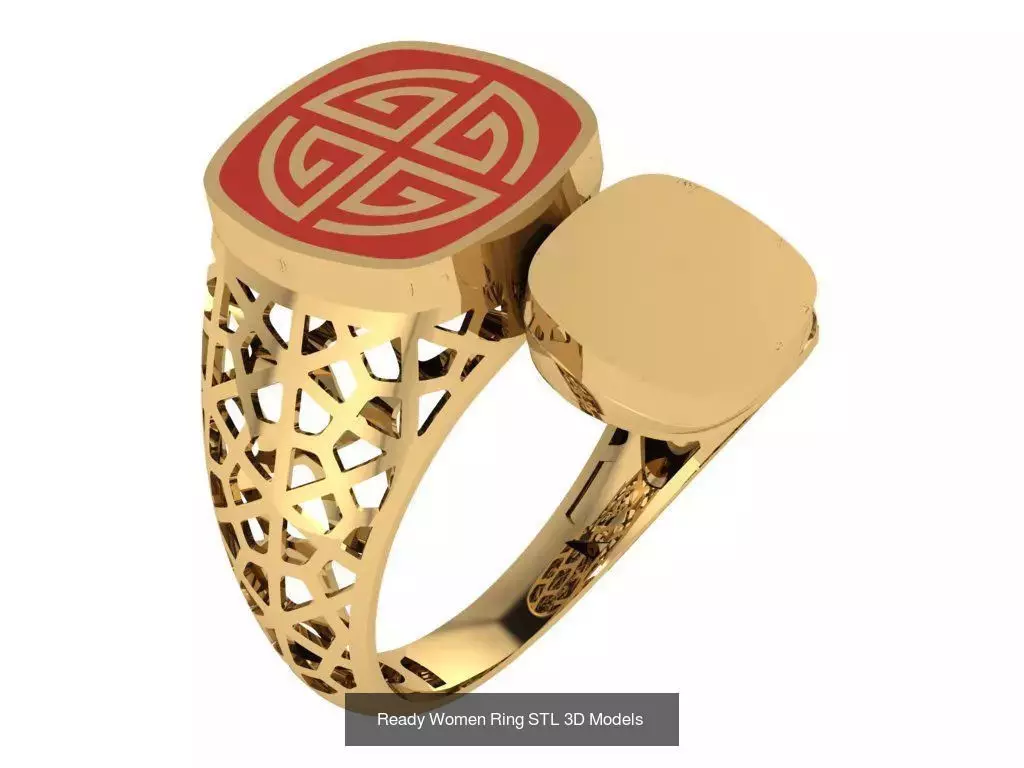 Women Gold Ring Models 100pcs 3D Model Collection_31