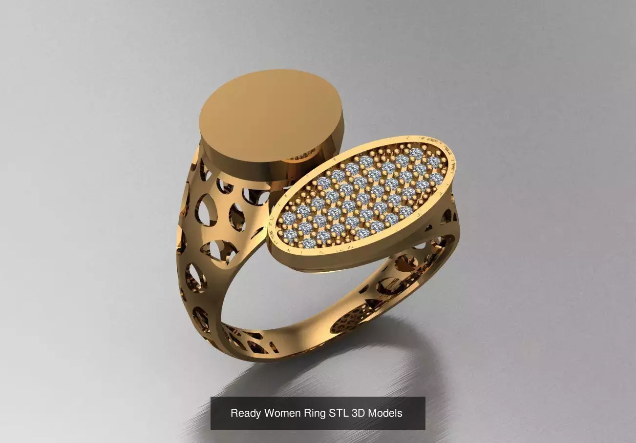 Women Gold Ring Models 100pcs 3D Model Collection_47