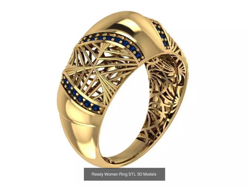 Women Gold Ring Models 100pcs 3D Model Collection_85