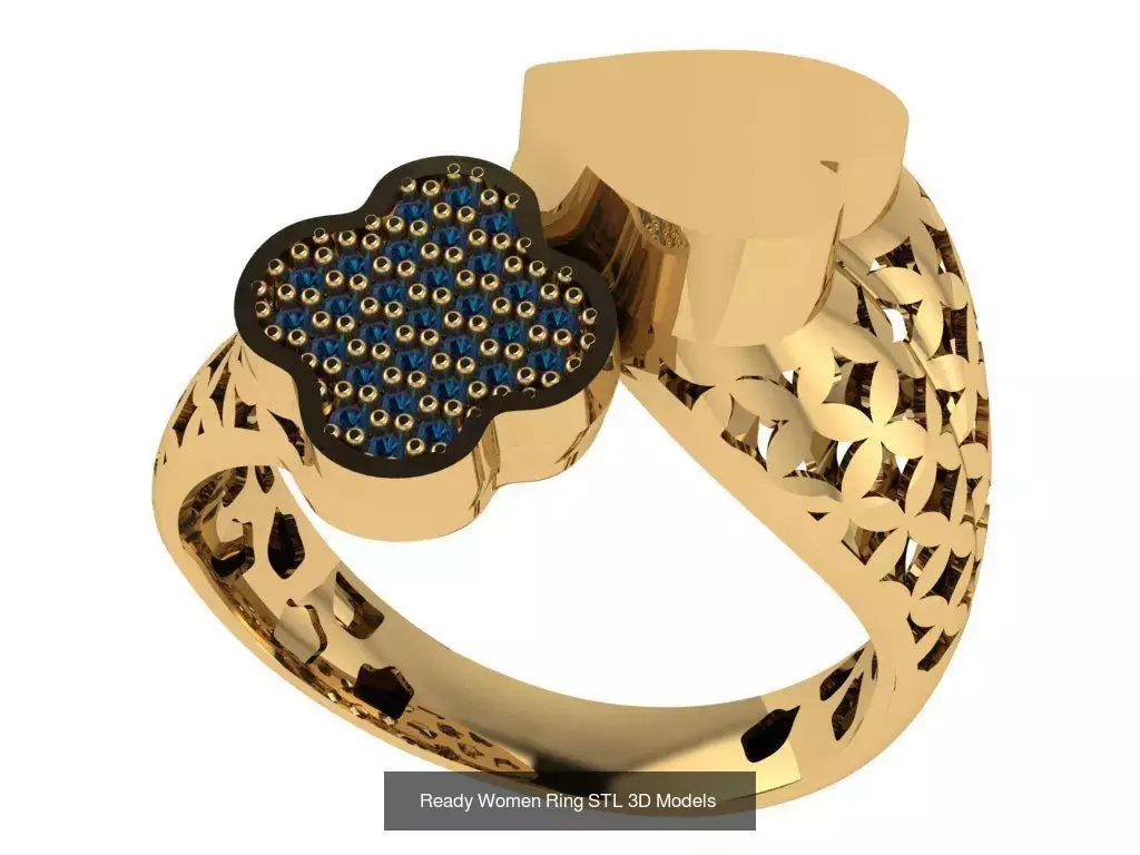 Women Gold Ring Models 100pcs 3D Model Collection_43