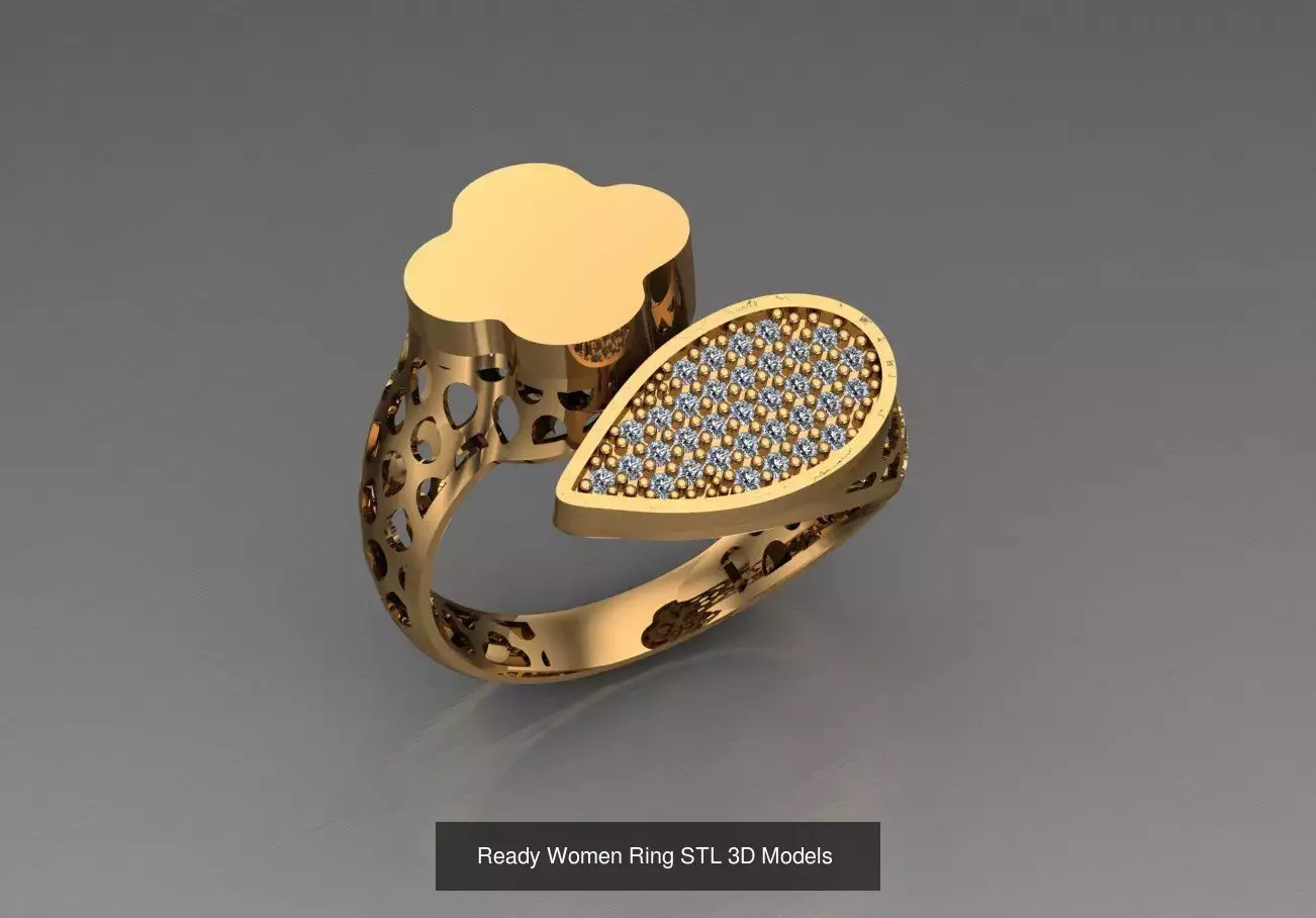 Women Gold Ring Models 100pcs 3D Model Collection_60