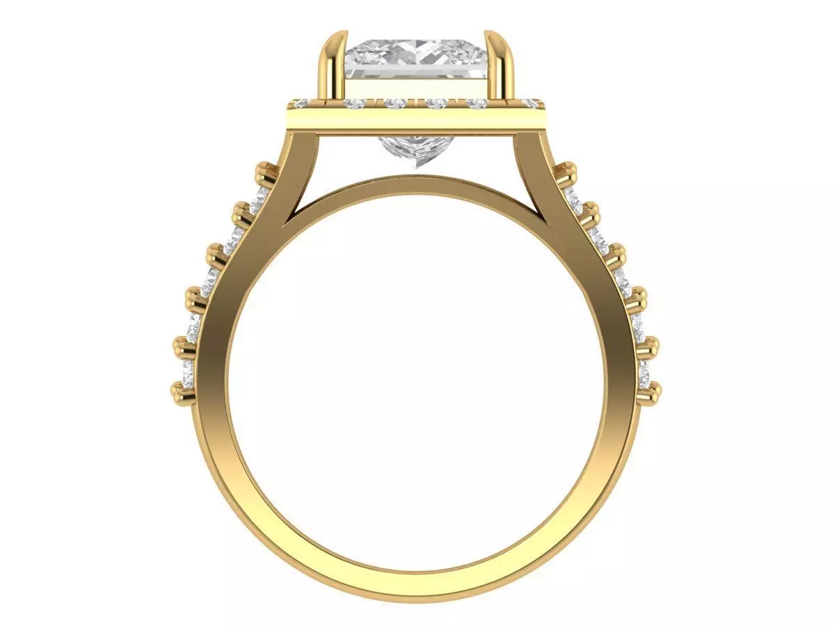 princess engagement ring 3D print model_4