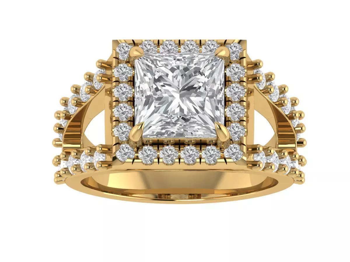 princess engagement ring 3D print model_5