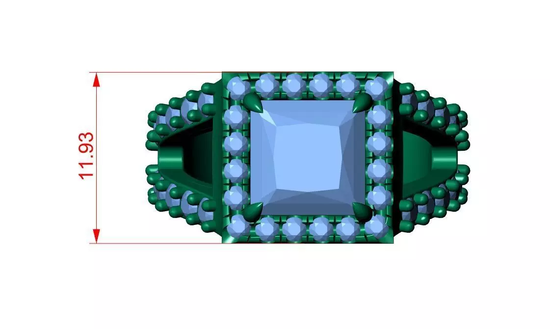 princess engagement ring 3D print model_11