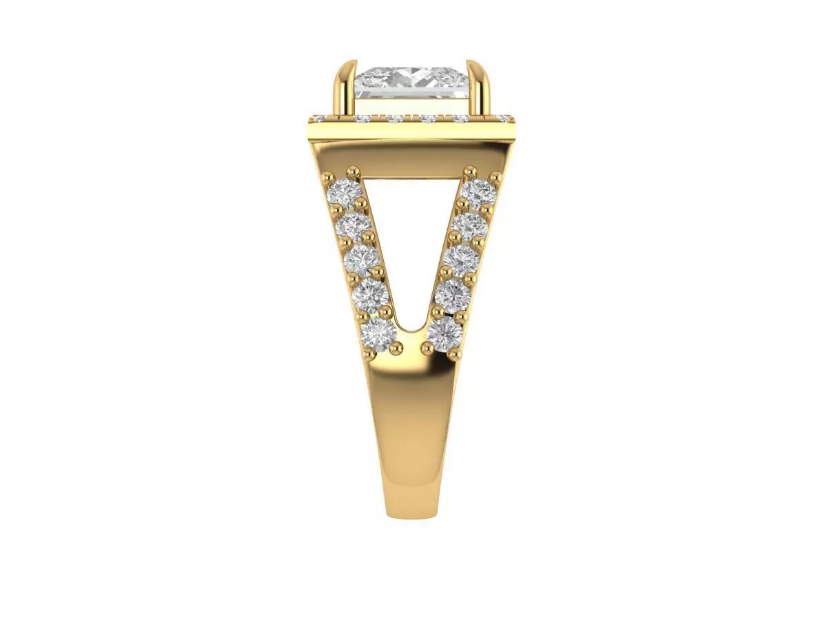 princess engagement ring 3D print model_3