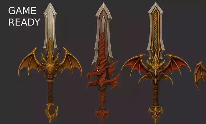 Stylized Dragon swords