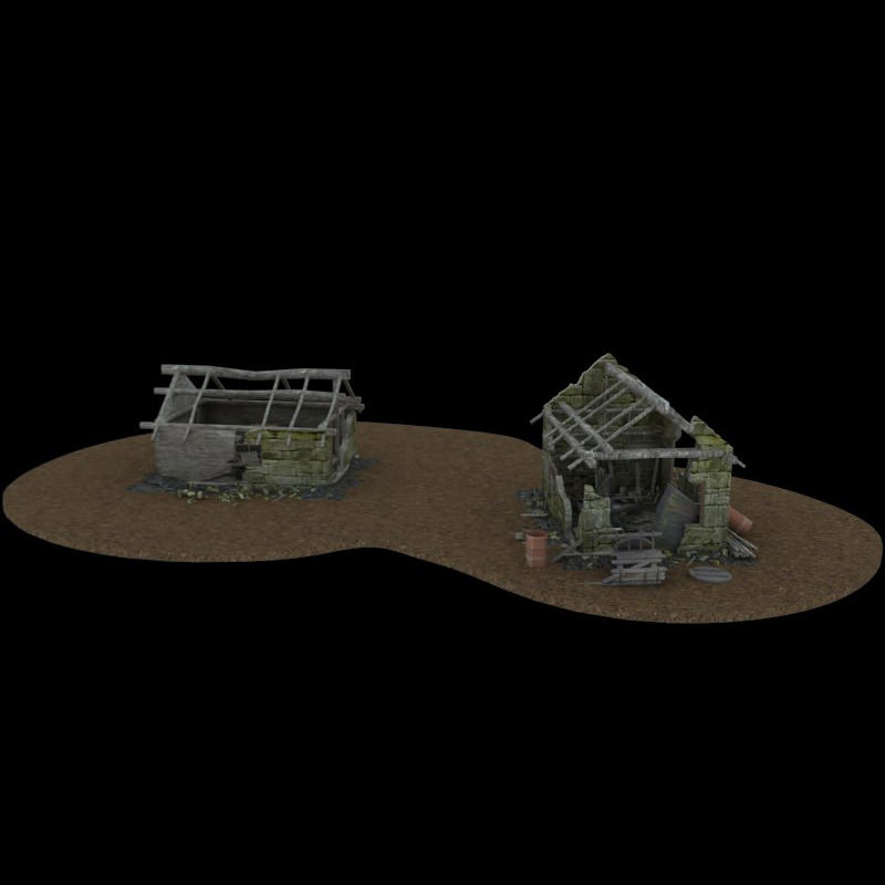 Derelict Buildings Lightwave obj 3D model_9