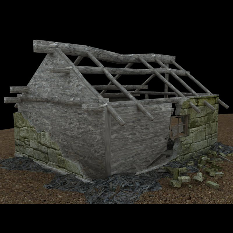 Derelict Buildings Lightwave obj 3D model_5