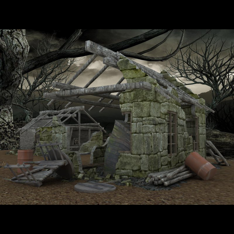 Derelict Buildings Lightwave obj 3D model_1