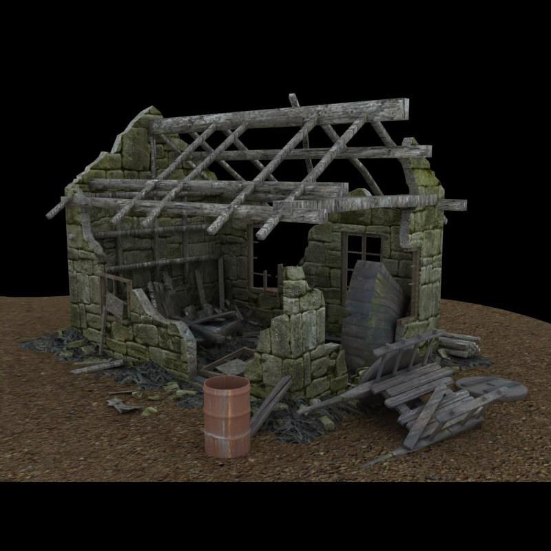 Derelict Buildings Lightwave obj 3D model_3