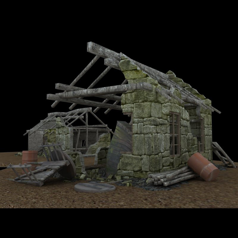 Derelict Buildings Lightwave obj 3D model_10