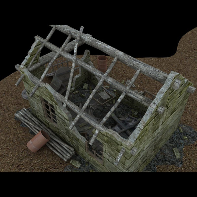 Derelict Buildings Lightwave obj 3D model_12