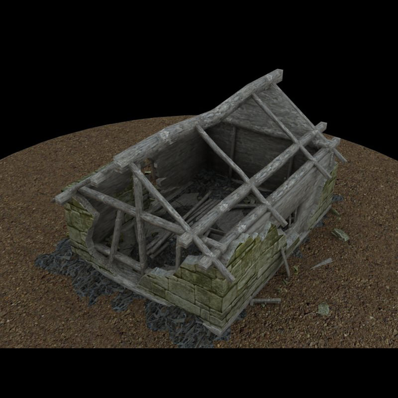 Derelict Buildings Lightwave obj 3D model_8