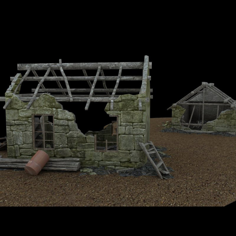 Derelict Buildings Lightwave obj 3D model_4