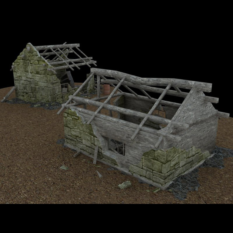 Derelict Buildings Lightwave obj 3D model_11