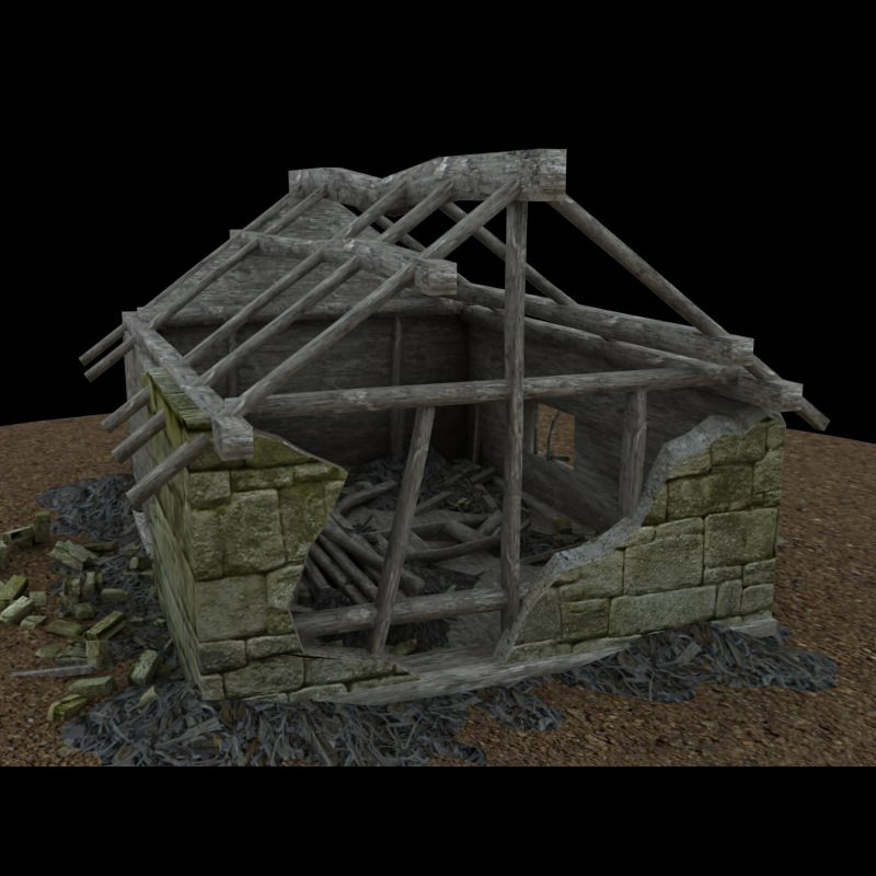 Derelict Buildings Lightwave obj 3D model_7