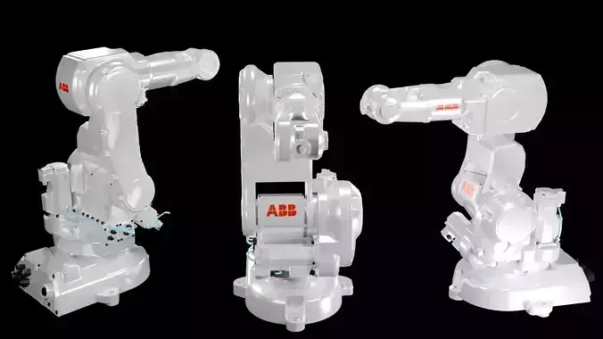 ABB IRB 140 Industrial Robotic Arm 3D Model High Detail 
