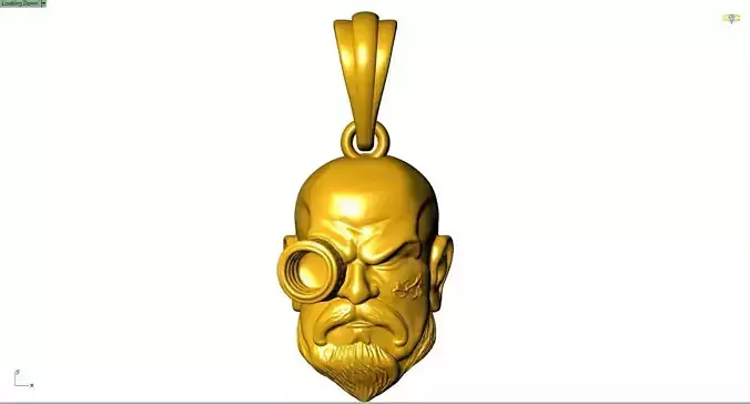 25mm Warrior Eyepiece Face Pendant Jewelry Model STL 3DM