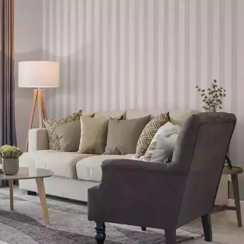 Soft Taupe Vertical Stripe Wallpaper
