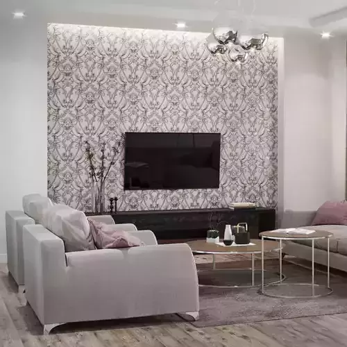 Elegant Baroque Floral Embossed Wallpaper