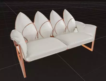 Lushin Three Seater Sofa 3D model_6