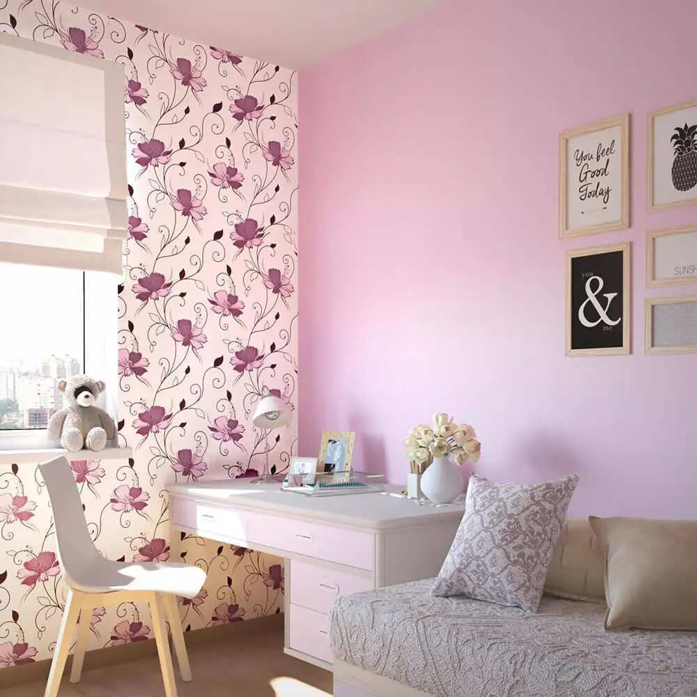 Playful Pink Floral Wallpaper Texture