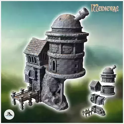 Medieval observatory with dome and wooden pontoon 33 - Medieval 