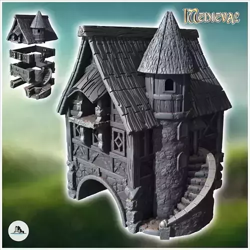Medieval house with arched passage and circular staircase 35 - M