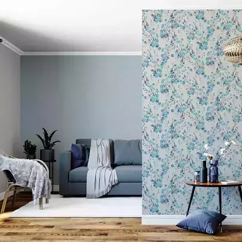 Soft Blue Linen Wallpaper