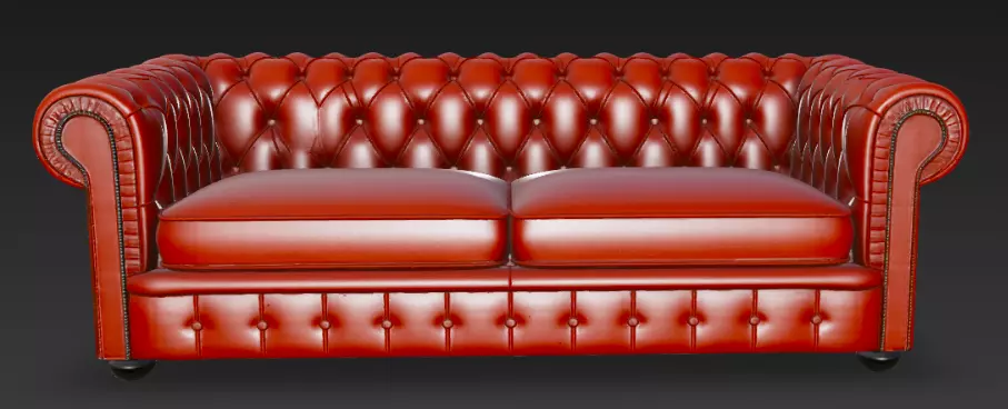 Red Chesterfield Sofa 3D Model 3D model_1