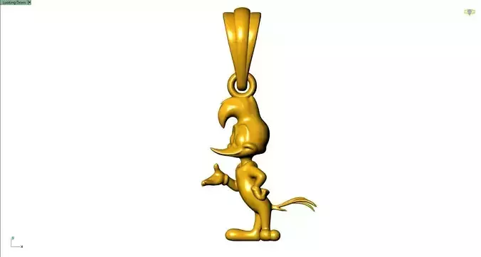Woody Woodpecker Pendant Cartoon Jewelry Model STL 3DM