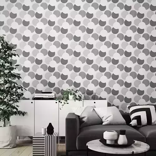 Monochrome Geo Petals Wallpaper