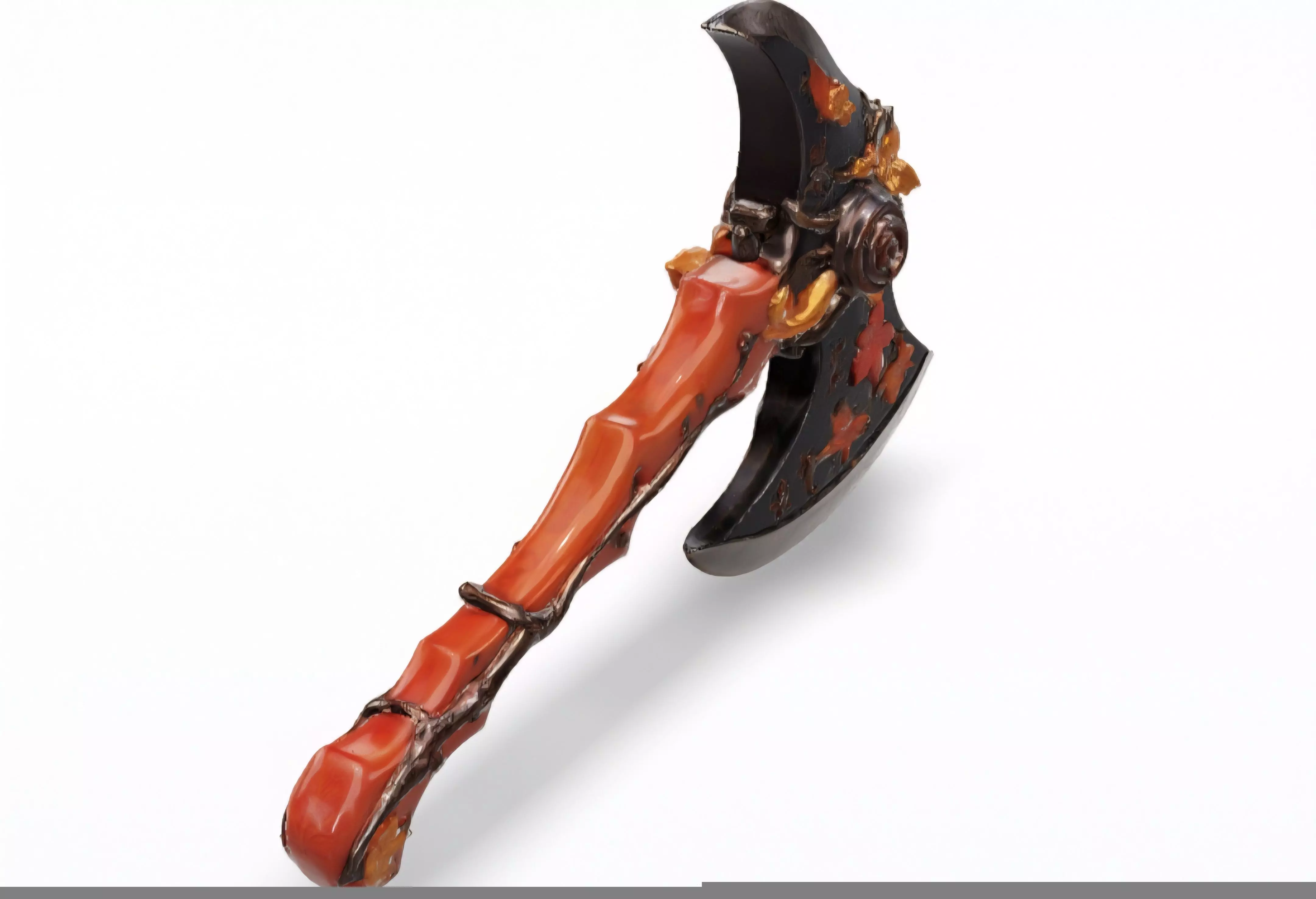 Orange Axe  Low-poly 3D model_1