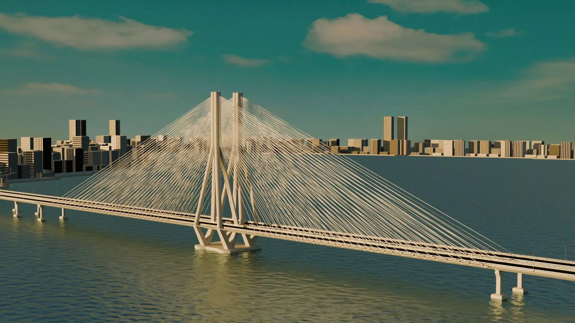 Bandra Worli Sea Link 3D Model 3D model