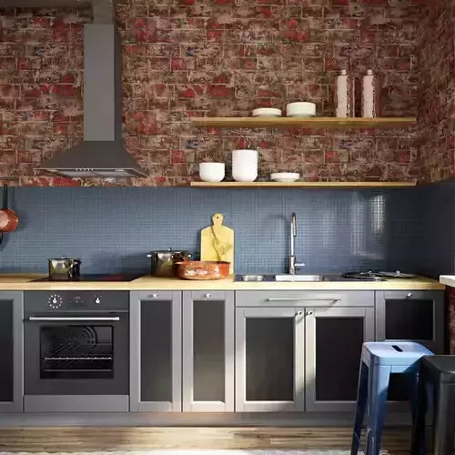 Distressed Red Brick Wallpaper