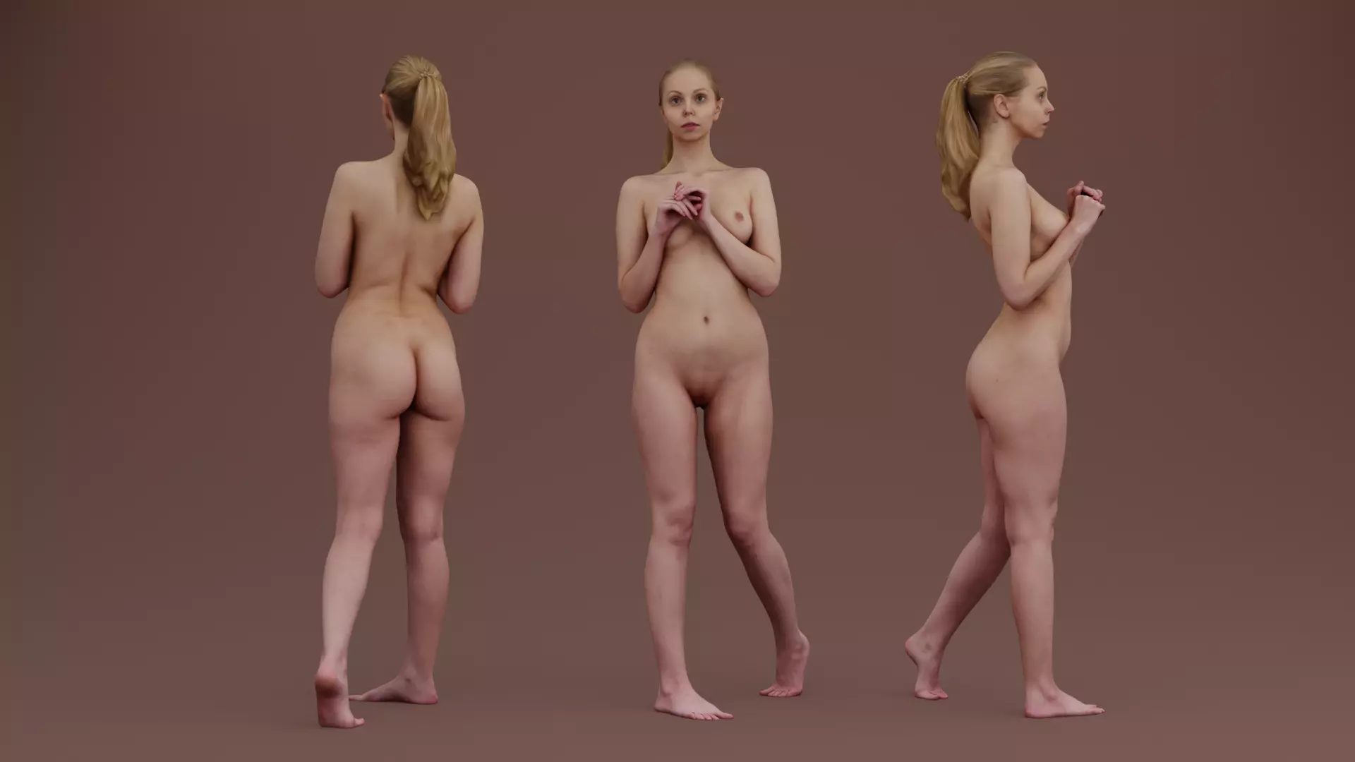 Naked Shy Girl 3D model_1
