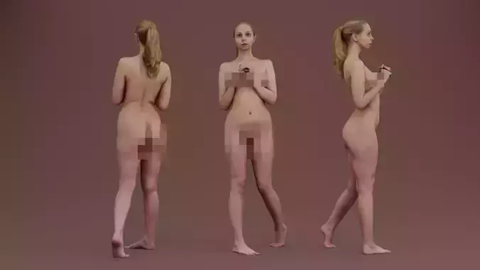 Naked Shy Girl 3D model Naked Shy Girl 3D model
