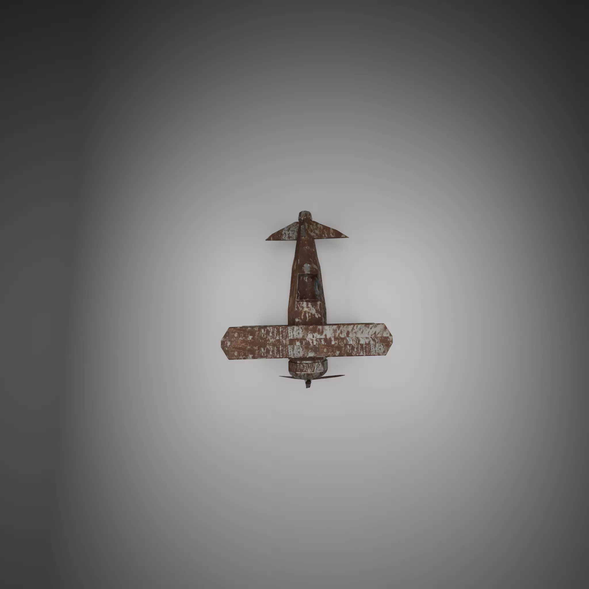 Rusty Vintage Biplane - Low-Poly 3D Model for Games  Animation Low-poly 3D model_6