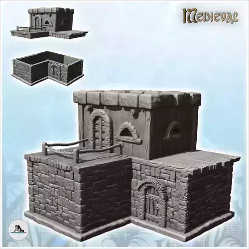 Medieval stone building with flat roof and terrace 4 - Medieval 