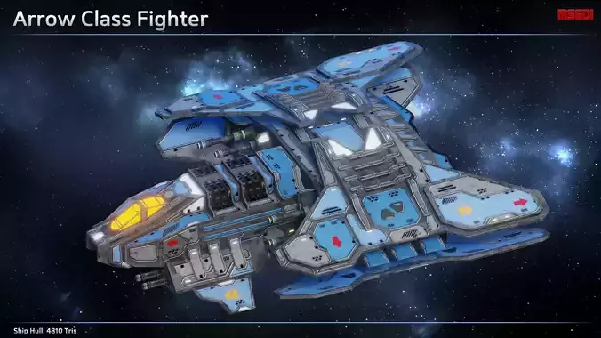 Spaceship Fighter Arrow Low-poly 3D model