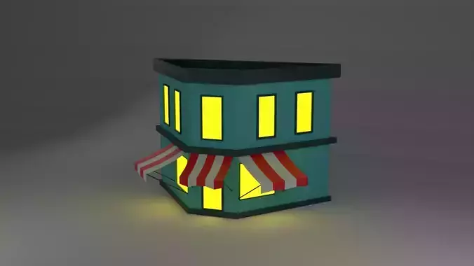 LowPolyCornerShopCafeStylizedGameReadyAsset