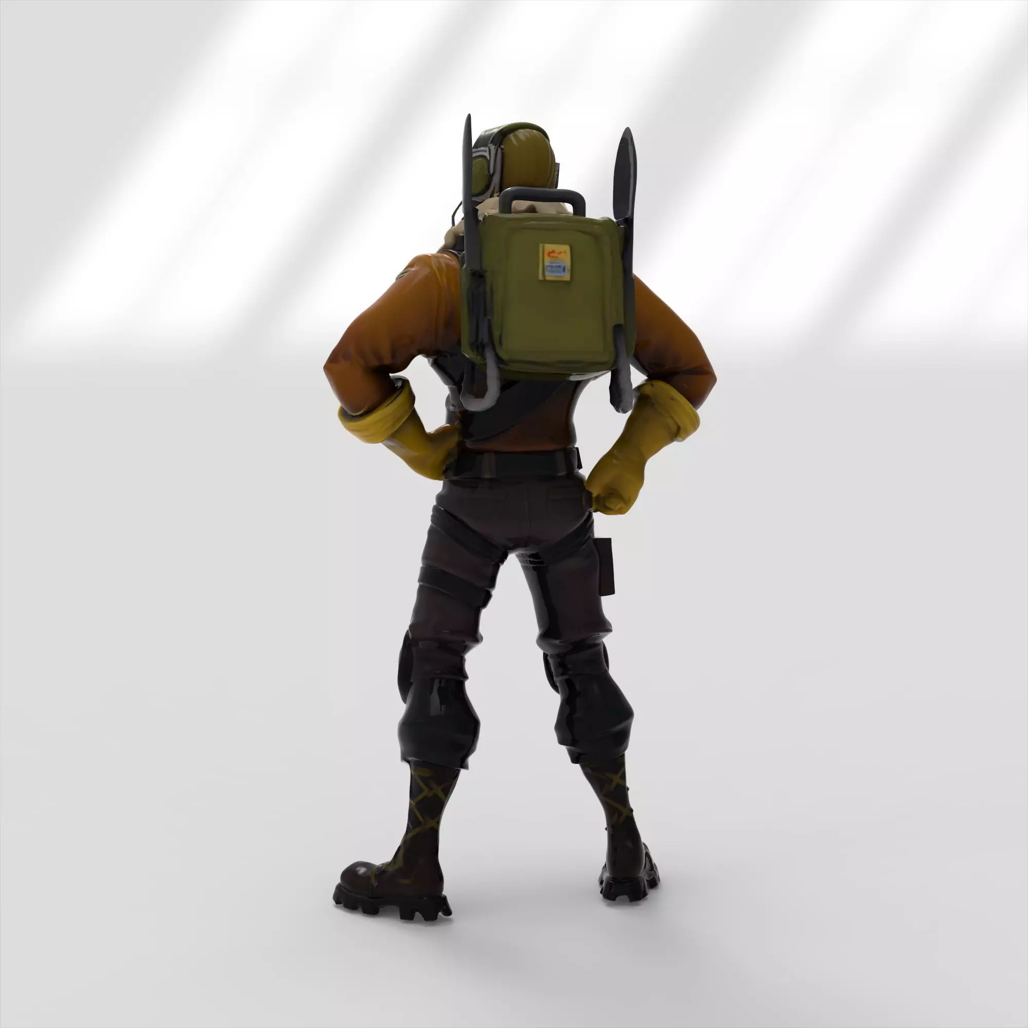Raptor skin from Fortnite 3D model_5