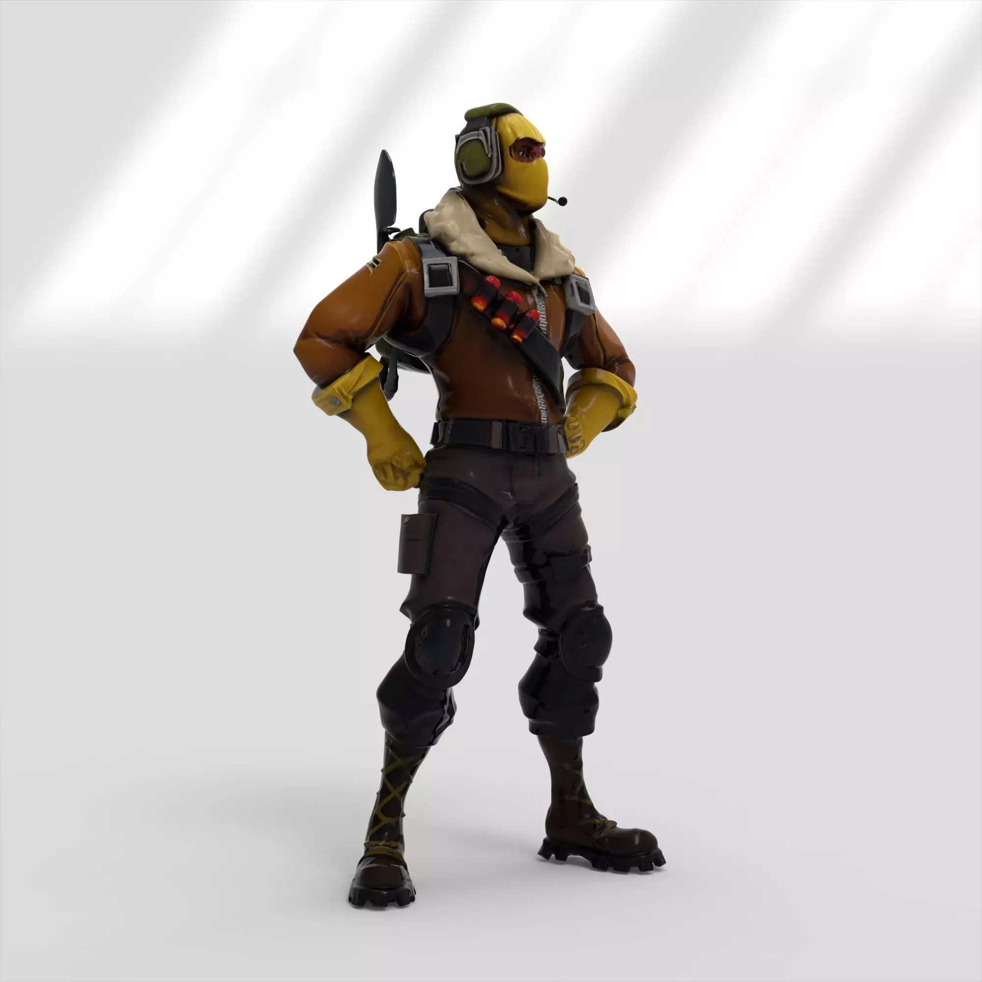 Raptor skin from Fortnite 3D model_8